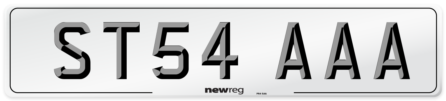 ST54 AAA Number Plate from New Reg